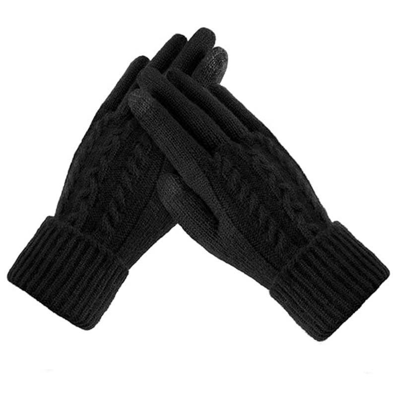 Black Cable Knit Gloves Black Cable Knit Gloves