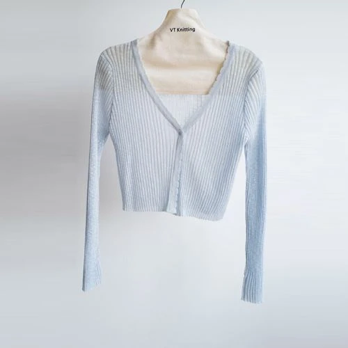 Cardigan de malha de algodão leve