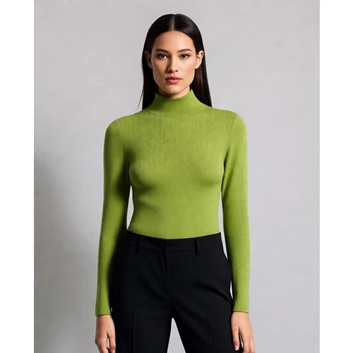 Ribbed Ladies Designer Knit Turtlenecks