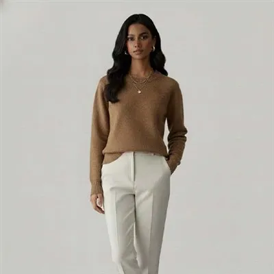 Cardigans de lã marrom