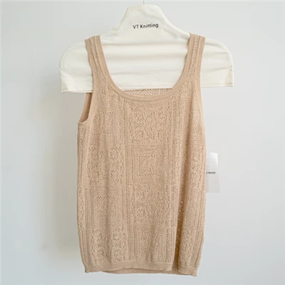 Colete de lã tricotado feminino