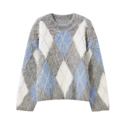 Senhoras Designer Mohair Blend Fios Tie Dye Sweater