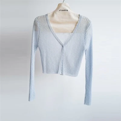 Cardigan de malha de algodão leve