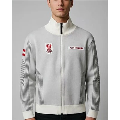 Jaqueta masculina de malha forrada de lã para exterior