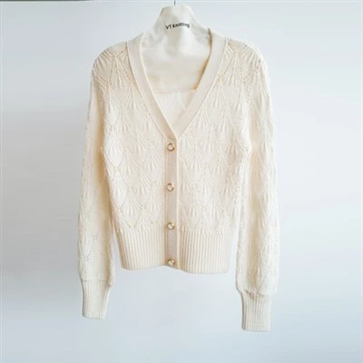 Cardigan aberto de lã merino