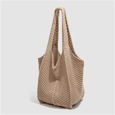 Bolsa de malha de lã macia