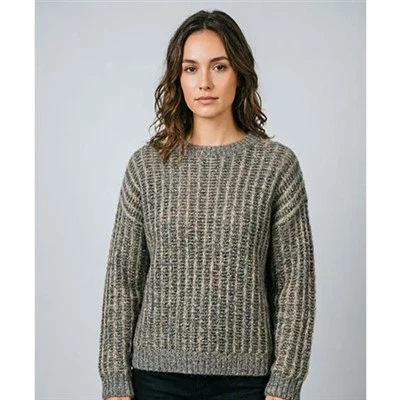 Cardigan feminino de malha grossa e quente