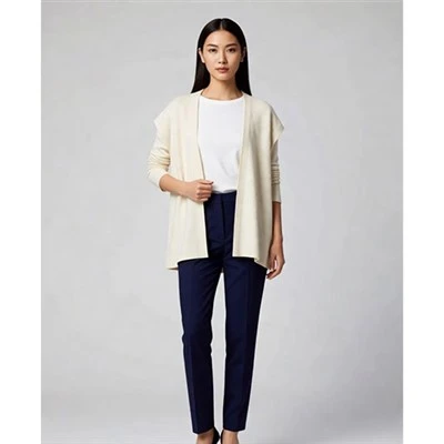 Cardigan aberto em malha integral