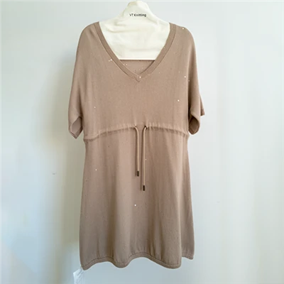Vestido suéter canelado feminino
